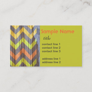 colourful business card template chevron pattern