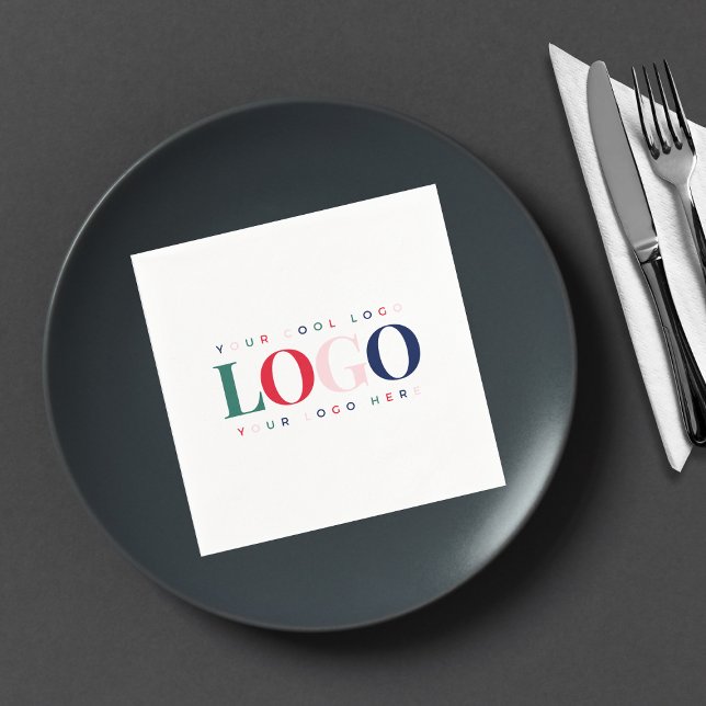 Colourful Business Logo Company Event Minimalist Napkin (Creator Uploaded)