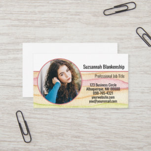 Colourful Business Marketing Custom Round Photo   Card
