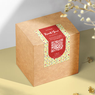 Colourful Business Thank You Box Seal Label QR-cod