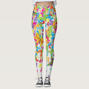 Colourful butterflies 01.bw offWhite BG Leggings