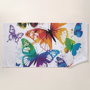 Colourful Butterflies 1 Beach Towel
