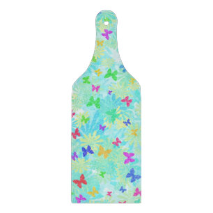Colourful Butterflies and Daisies by Shirley Cutting Board
