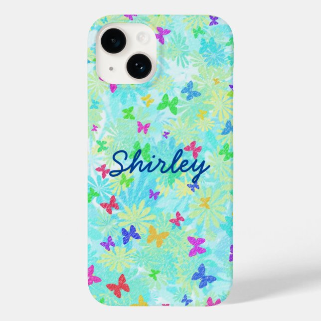Colourful Butterflies and Daisies by Shirley Taylo Case-Mate iPhone Case (Back)