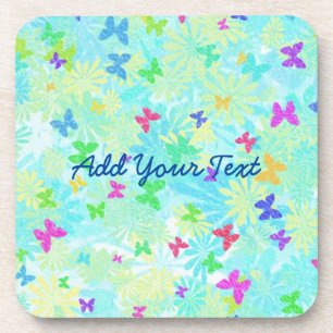 Colourful Butterflies and Daisies by Shirley Taylo Coaster