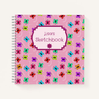 Colourful Butterflies and Dots Notebook