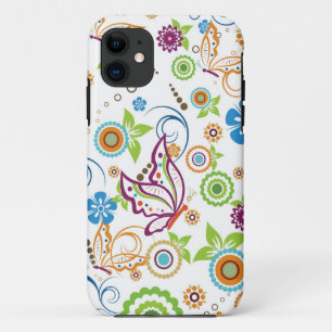 Colourful Butterflies And Flowers Pattern Case-Mate iPhone Case