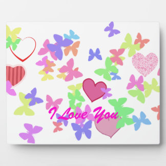 colourful butterflies and loving hearts plaque