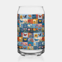 Colourful Butterflies And Wildflowers Patchwork