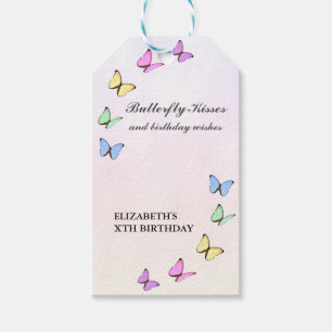 Colourful Butterflies Birthday Gift Tags