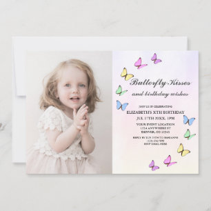 Colourful Butterflies Birthday Invitation