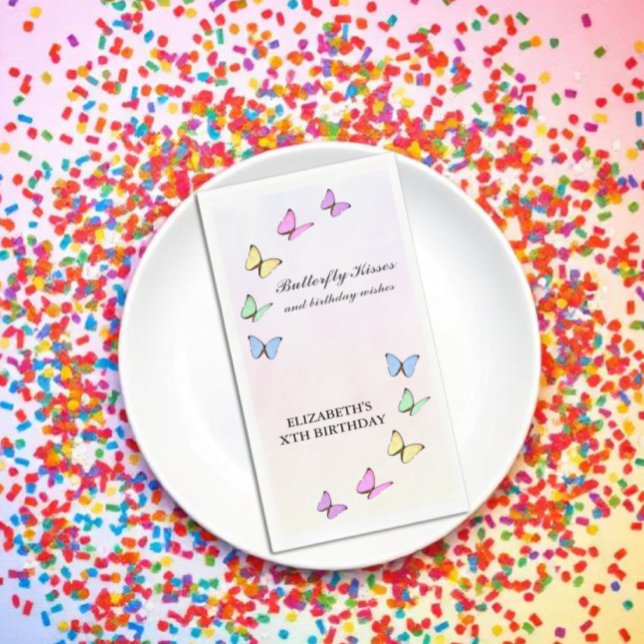Colourful Butterflies Birthday Napkin (Creator Uploaded)