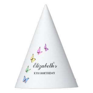Colourful Butterflies Birthday Party Hat
