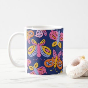 colourful butterflies coffee mug