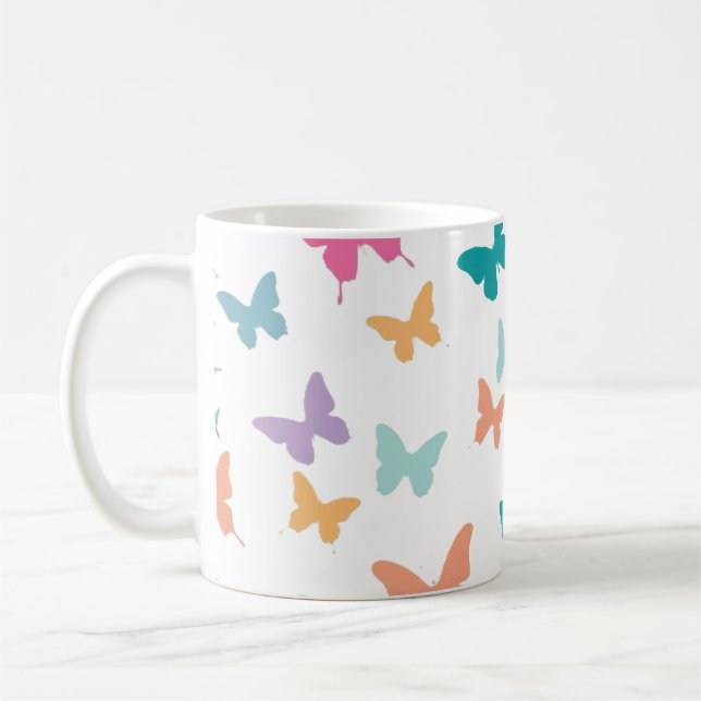 Colourful Butterflies Coffee Mug (Left)