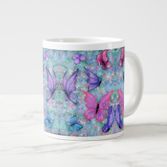 Colourful Butterflies Coffee Mug (Front Right)