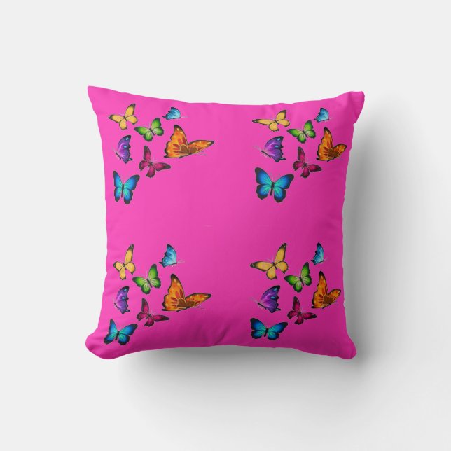 Colourful Butterflies Cushion (Front)