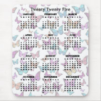 Colourful Butterflies Design 2025 Calendar 