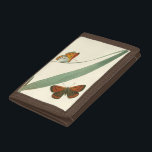 Colourful Butterflies Fluttering Around a Leaf Tri-fold Wallet<br><div class="desc">An uncluttered print of two colourful butterflies fluttering around a leaf. While the piece is simple it is dazzling in its beauty. Give this as a gift to a loved one,  or spoil yourself!</div>