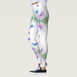 Colourful Butterflies Flying in Nature - Spring Jo Leggings