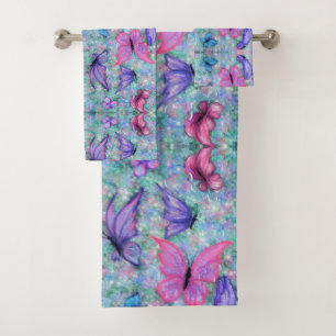 Colourful Butterflies Flying - Joy - Bath Towel Set