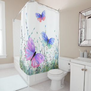 Colourful Butterflies Flying Shower Curtain