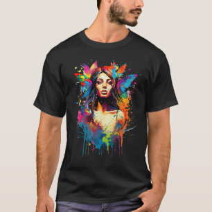 Colourful Butterflies Girl Butterfly Lovers Splash T-Shirt
