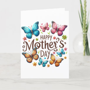 Colourful Butterflies Happy Mother's Day  Holiday Card