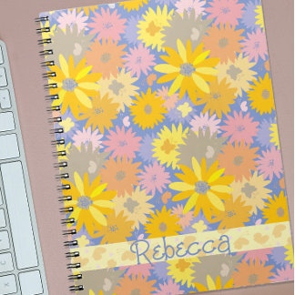 Colourful Butterflies in the Flowers Personalised Notebook