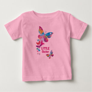 Colourful Butterflies LITTLE Sister Shirt