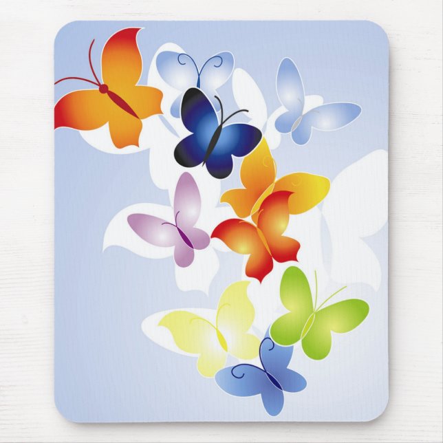 Colourful Butterflies Mouse Pad (Front)