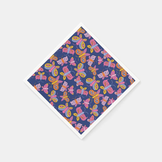colourful butterflies napkin (Corner)