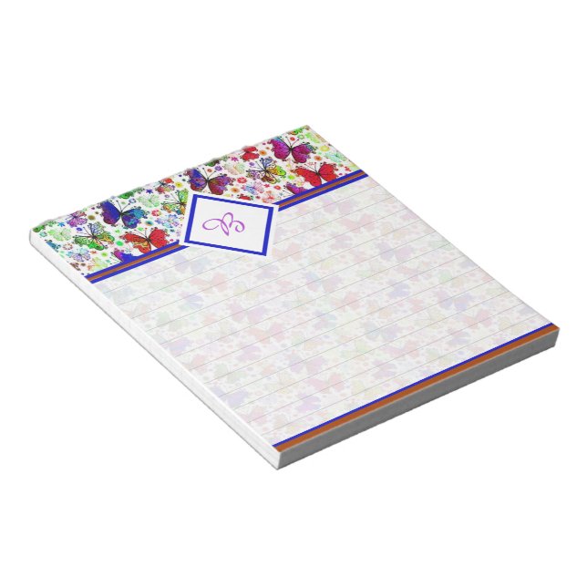 Colourful butterflies notepad (Angled)