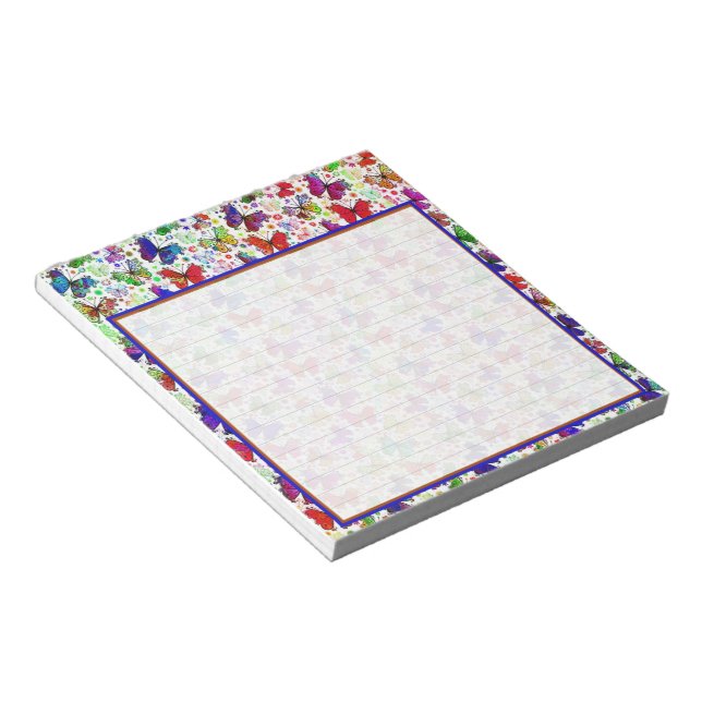 Colourful butterflies notepad (Angled)