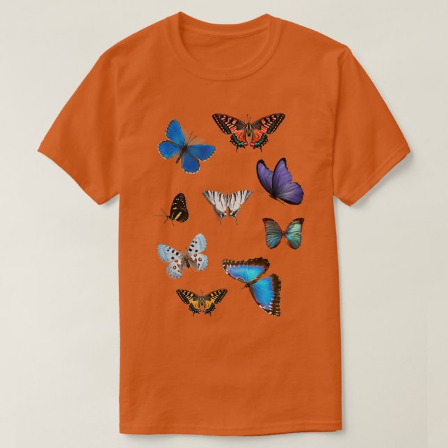 Colourful Butterflies of north america T-Shirt (Design Front)