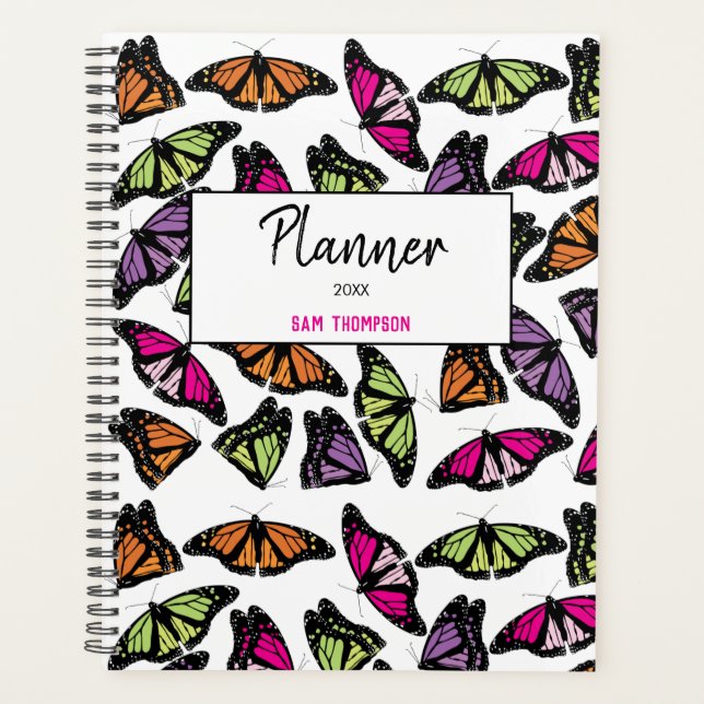 Colourful Butterflies Pattern Appointment Book Planner (Front)
