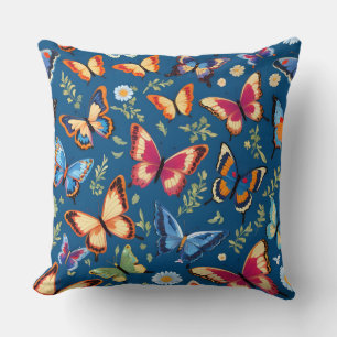 Colourful butterflies pattern cushion