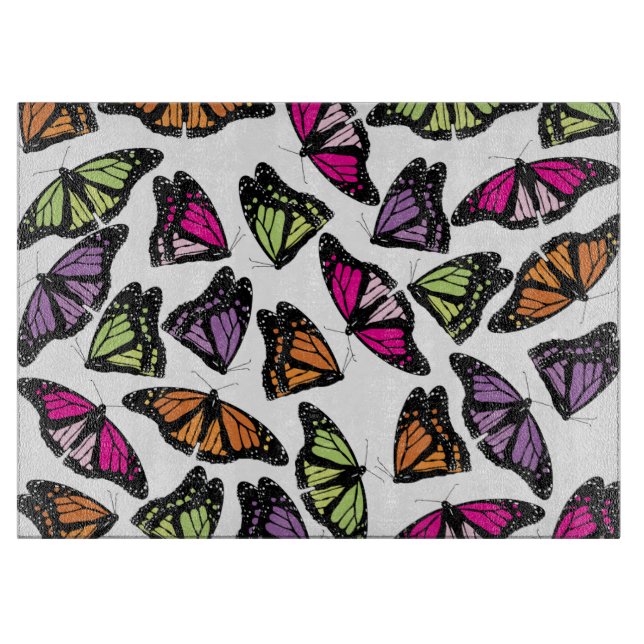 Colourful Butterflies Pattern Cutting Board (Front)