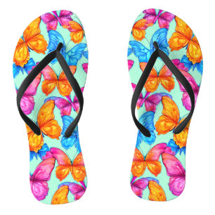 Colourful Butterflies Pattern   Jandals