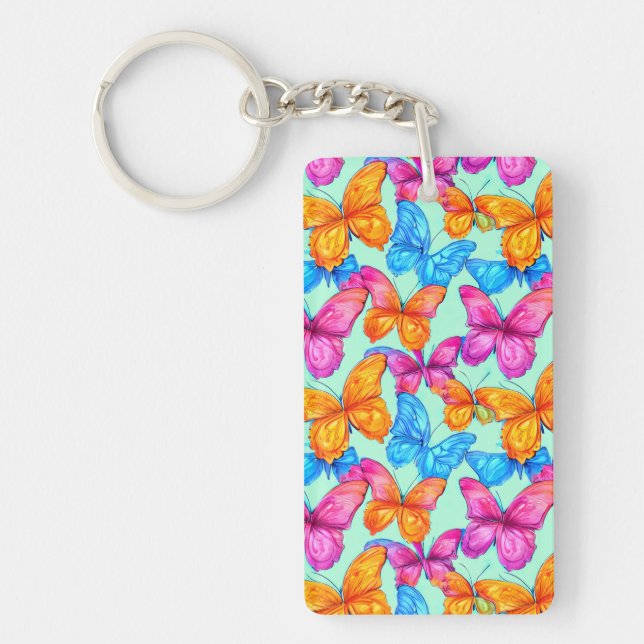 Colourful Butterflies Pattern    Key Ring (Front)