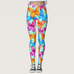 Colourful Butterflies Pattern Leggings