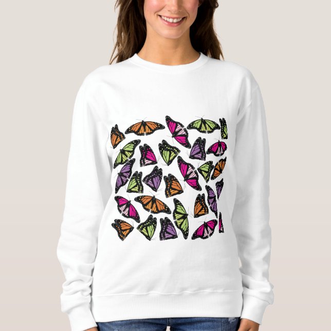 Colourful Butterflies Pattern Sweatshirt (Front)