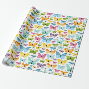 Colourful Butterflies Pattern Wrapping Paper