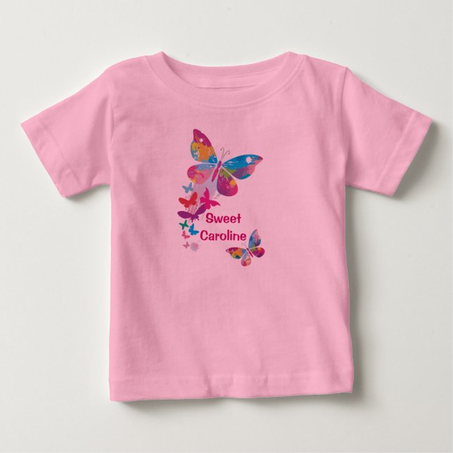 Colourful Butterflies Personalised Shirt (Front)
