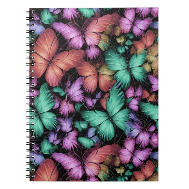Colourful Butterflies Print Notebook (Front)