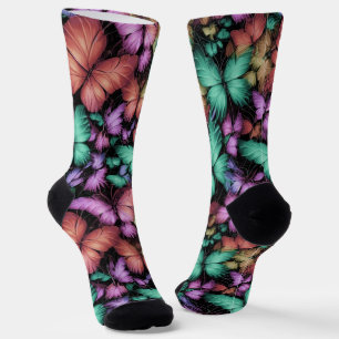 Colourful Butterflies Print Socks