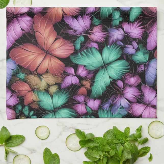 Colourful Butterflies Print Tea Towel (Folded)