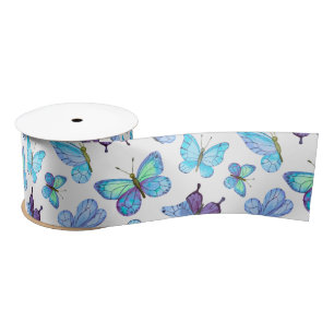 Colourful Butterflies Satin Ribbon