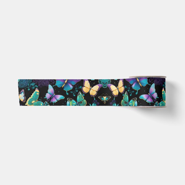 Colourful Butterflies Satin Ribbon (Front)