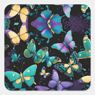 Colourful Butterflies Square Sticker
